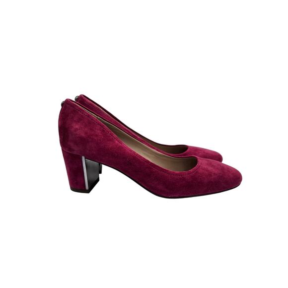 NWOB Donald Pliner "Corin" Magenta Suede Block Heels Sz 6 - Picture 1 of 5